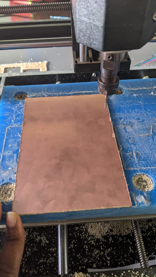 Positioning Board on PCB Milling Bed